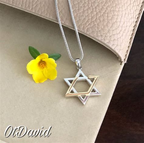 aleph bet jewelry|Silver Star of David Love Necklace .